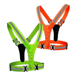 Ανακλαστικό γιλέκο νυχτερινού τρεξίματος με 4 LED για υπαίθριες αθλητικές δραστηριότητες SF044 Κίτρινο/Πορτοκαλί