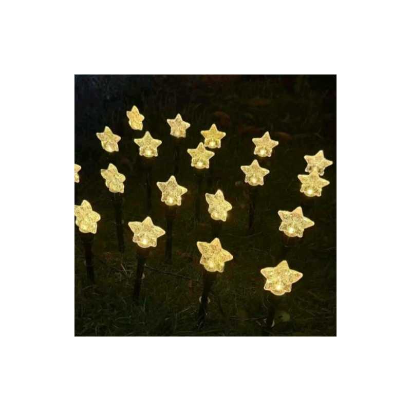 Ηλιακά φωτάκια LED αστεράκια θερμό φως