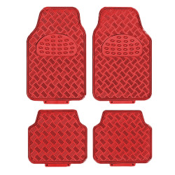 Πατάκια αυτοκινήτου Αλουμινίου Universal Σετ 4τμχ CY68910-002 Κόκκινο