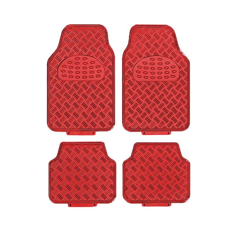 Πατάκια αυτοκινήτου Αλουμινίου Universal Σετ 4τμχ CY68910-002 Κόκκινο