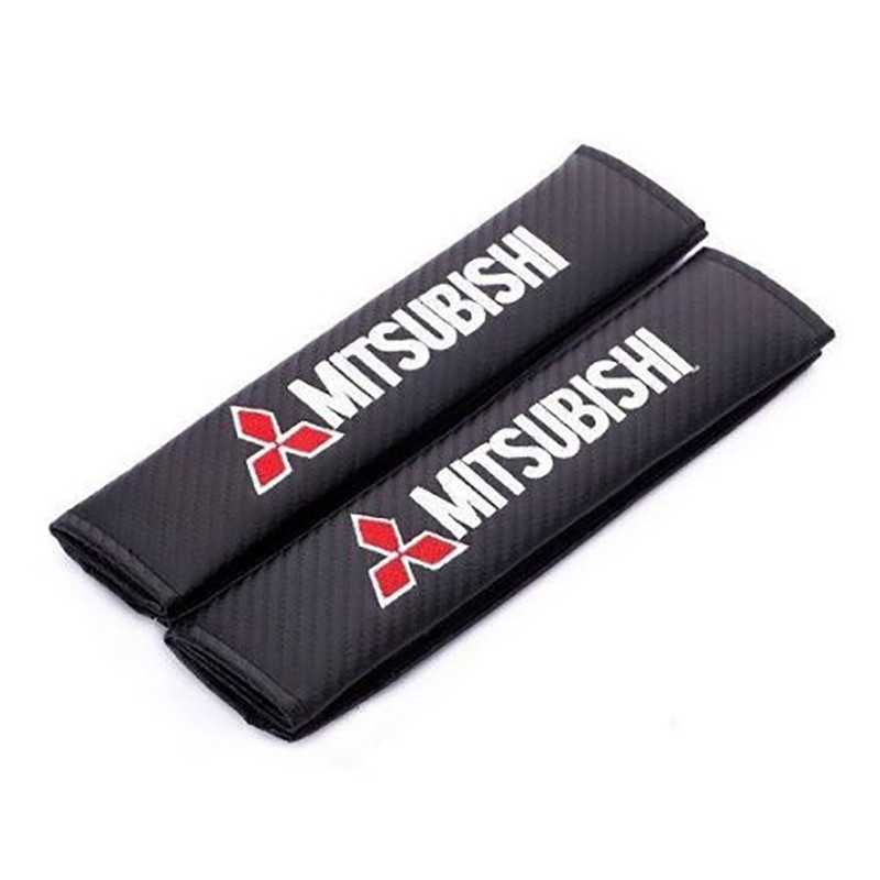 Μαξιλαράκια ζώνης αυτοκινήτου Carbon 23x6cm 2τμχ MITSUBISHI HW-0414
