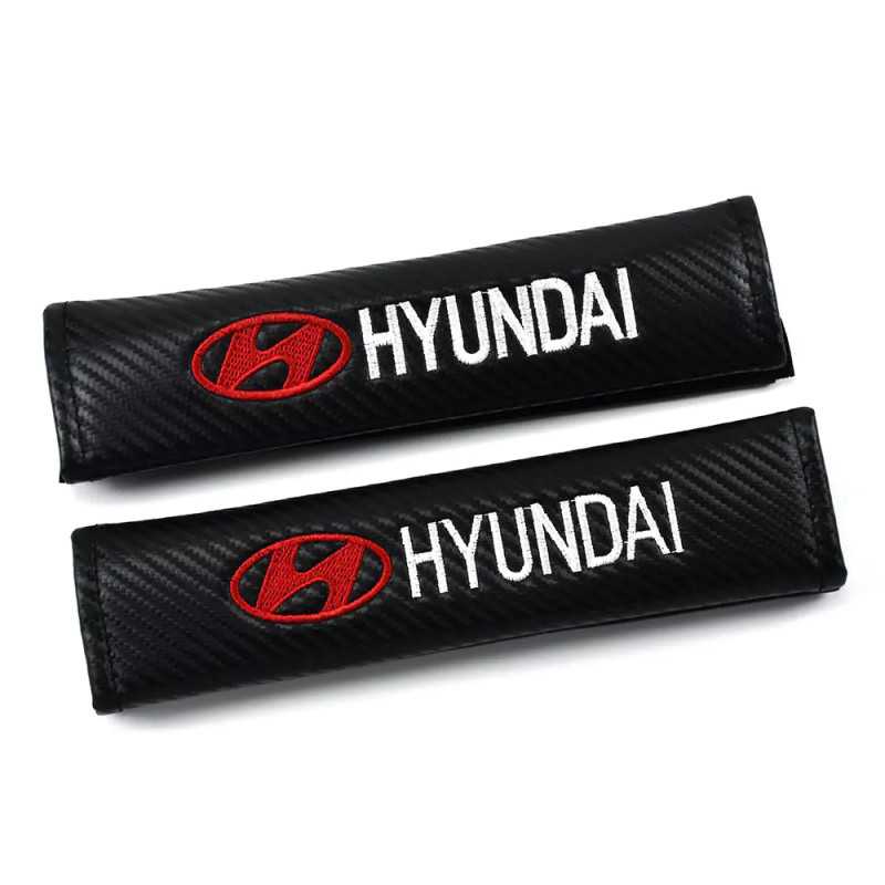 Μαξιλαράκια ζώνης αυτοκινήτου Carbon 23x6cm 2τμχ HYUNDAI HW-0406