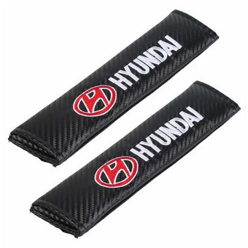 Μαξιλαράκια ζώνης αυτοκινήτου Carbon 23x6cm 2τμχ HYUNDAI HW-0406