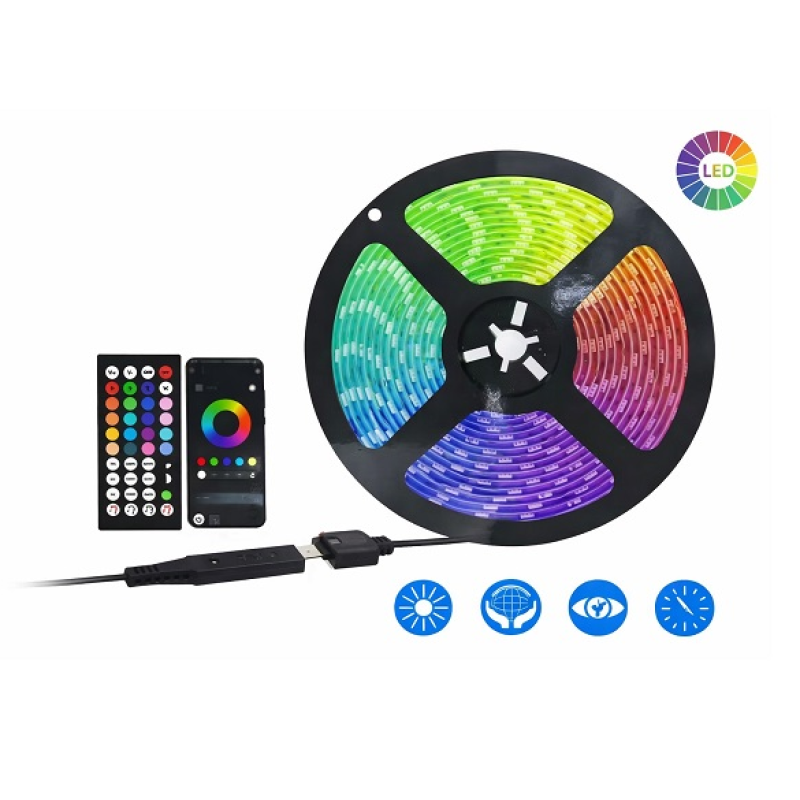 Ταινία LED RGB 5m USB με κοντρόλ και εφέ φωτισμού
