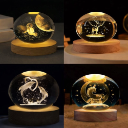 Κρυστάλλινη μπάλα LED 3D με βάση