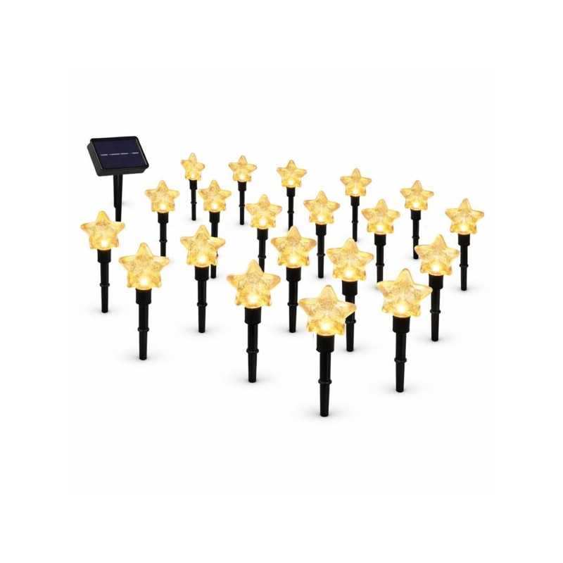 Ηλιακά φωτάκια LED αστεράκια θερμό φως