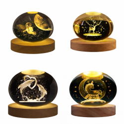 Κρυστάλλινη μπάλα LED 3D με βάση