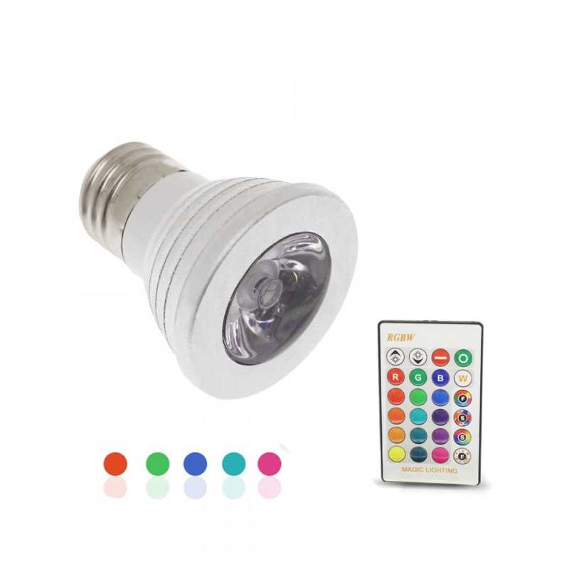 LED Λάμπα E27 5W 220V 450LM RGBW με Ασύρματο Χειριστήριο RZ-0064
