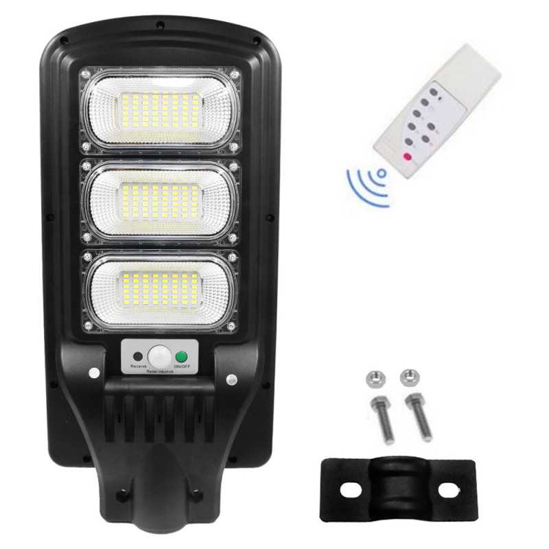 Led Αδιάβροχο Ηλιακό Φωτιστικό Δρόμου 150W 11520LM με Ανιχνευτή Κίνησης και Τηλεχειριστήριο Jortan JT-G-150W