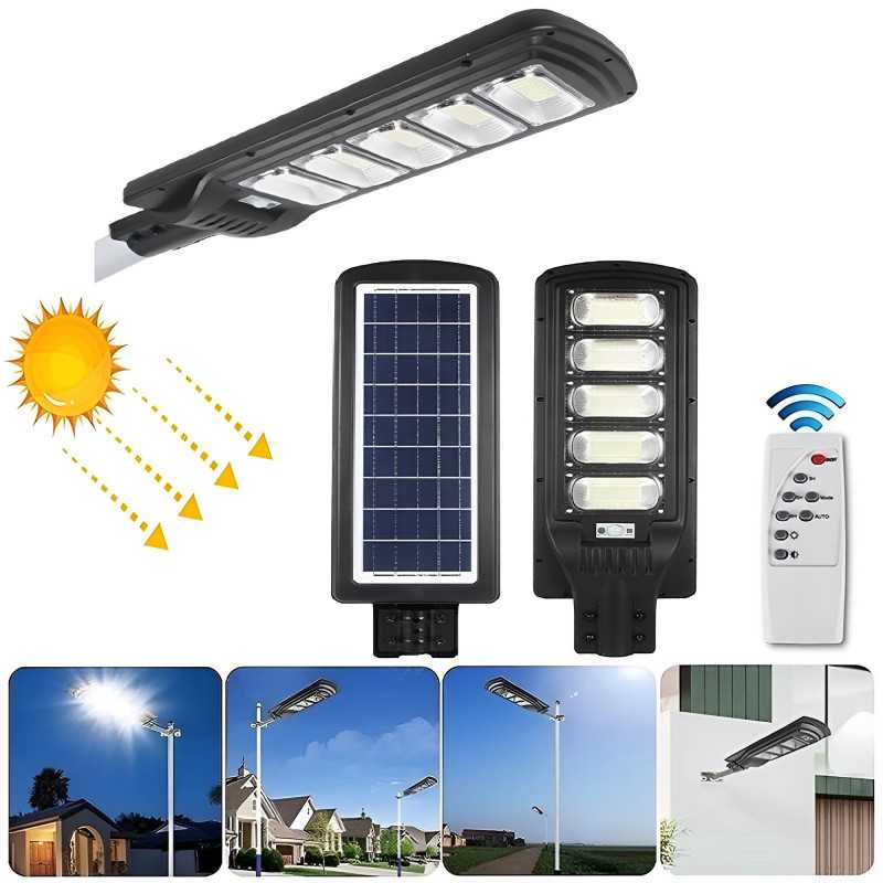 Led Αδιάβροχο Ηλιακό Φωτιστικό Δρόμου 250W 19200LM με Ανιχνευτή Κίνησης και Τηλεχειριστήριο Jortan JT-G-250W