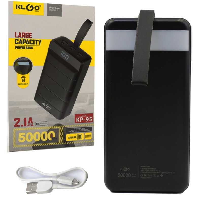 Powerbank 50000 mAh με 3 Θύρες USB-A KLGO KP-95 Μαύρο