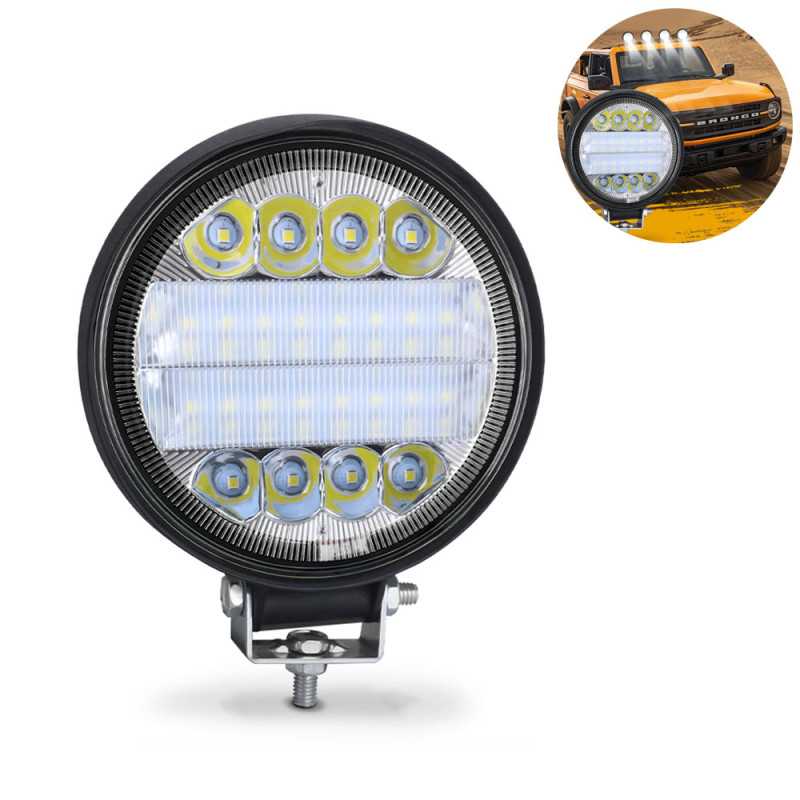 LED Αδιάβροχος Προβολέας Αλουμινίου Ψυχρό Λευκό 6000K 12V-24V 11cm 72W 24 SMD IP67 5760LM OYQP-0070