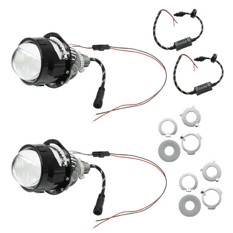 Σετ Universal Προτζέκτορας Φαναριού Αυτοκινήτου - Μοτοσυκλέτας 94W Projector H4 - H7 με 2 Σκάλες Ψυχρό Λευκό 2 τμχ OYQP-0085