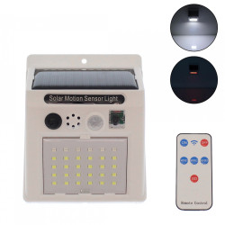 LED Ηλιακό Φωτιστικό 30 SMD IP65 με Αισθητήρα Κίνησης και Συναγερμό BK-666 Λευκό