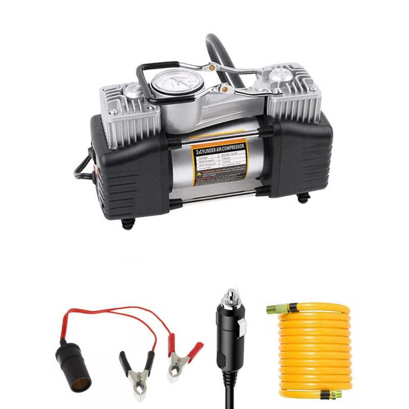 Τρόμπα Αυτοκινήτου Δικύλινδρη για Λάστιχα με Κροκοδειλάκια και Διακόπτη 12V 30A 150PSI AC-628A