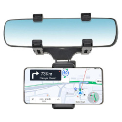 Βάση Στήριξης Κινητού για Αυτοκίνητο με Ρυθμιζόμενα Άγκιστρα Rear View Mirror