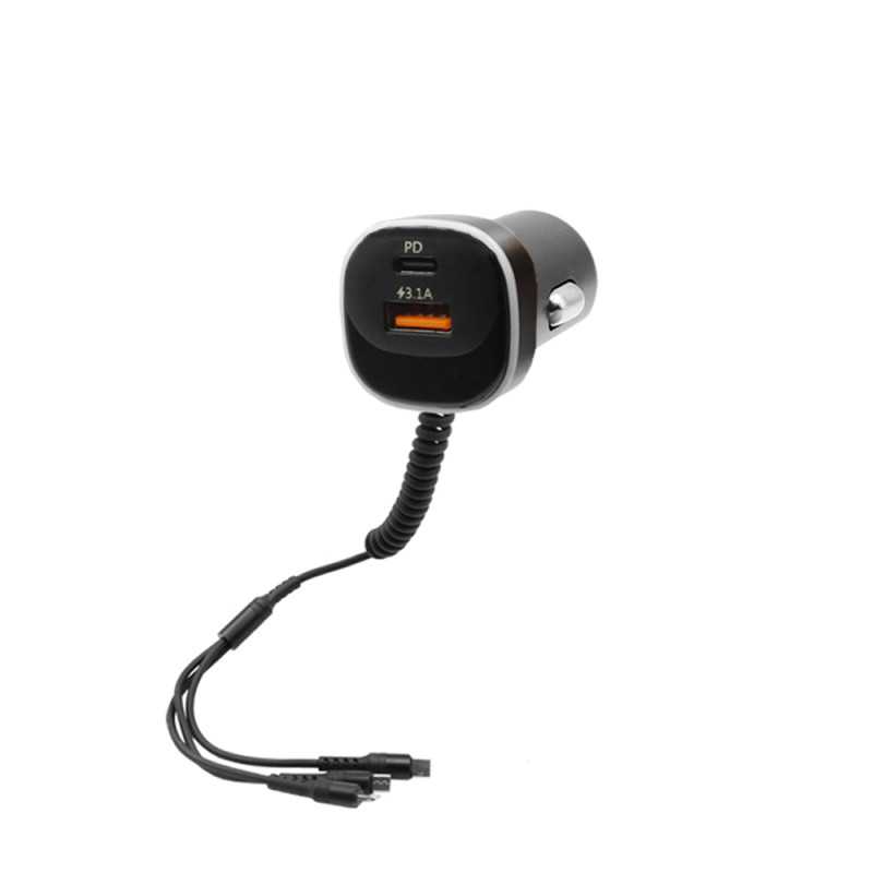 FM Transmitter με Βολτόμετρο 12V-24V με USB - MP3 Player - Οθόνη LCD και 3 Καλώδιο Φόρτισης 3 in 1 K2