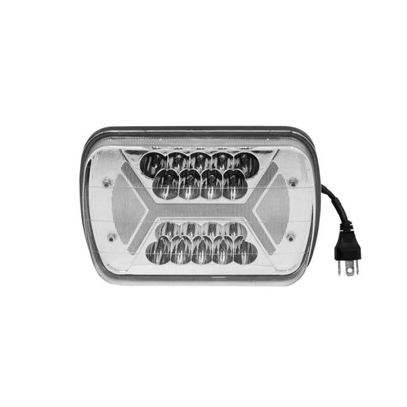 LED Αδιάβροχος Προβολέας 80 SMD με Βύσμα H4 με 2 Λειτουργίες 132W 12V - 24V IP67 13200LM 6000K Ψυχρό Λευκό - Πορτοκαλί