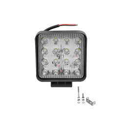 LED Τετράγωνος Αδιάβροχος Mini Προβολέας Αυτοκινήτου 12-24V 48W 8.4cm Μαύρος