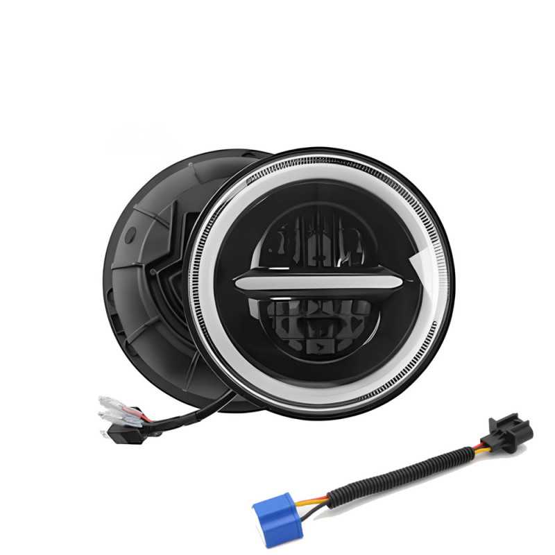 Αδιάβροχος Προβολέας LED 7" για JEEP Hi/Low 2 SMD με Βύσμα H4 και H13 IP67 6000K Ψυχρό Λευκό - Πορτοκαλί 1 τμχ
