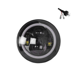 LED Στρογγυλός Αδιάβροχος Προβολέας Αυτοκινήτου 5'' 12-24V 40W με Βύσμα H4 Μαύρος