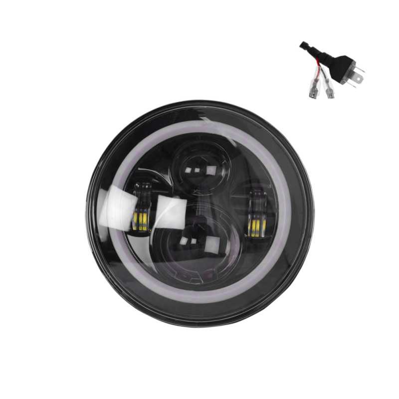 LED Στρογγυλός Αδιάβροχος Προβολέας Αυτοκινήτου 5'' 12-24V 40W με Βύσμα H4 Μαύρος