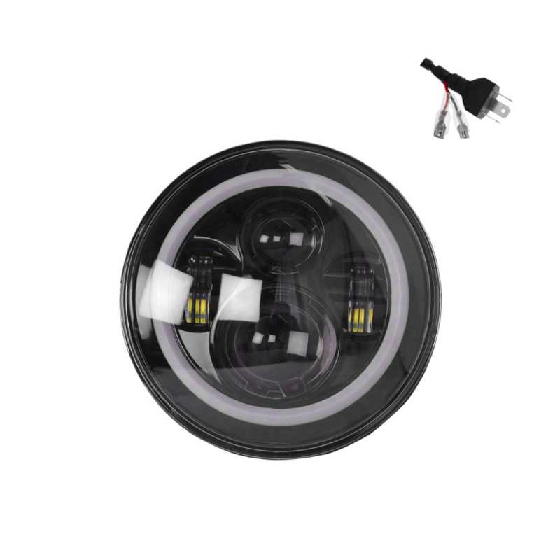 LED Στρογγυλός Αδιάβροχος Προβολέας Αυτοκινήτου 5'' 12-24V 40W με Βύσμα H4 Μαύρος