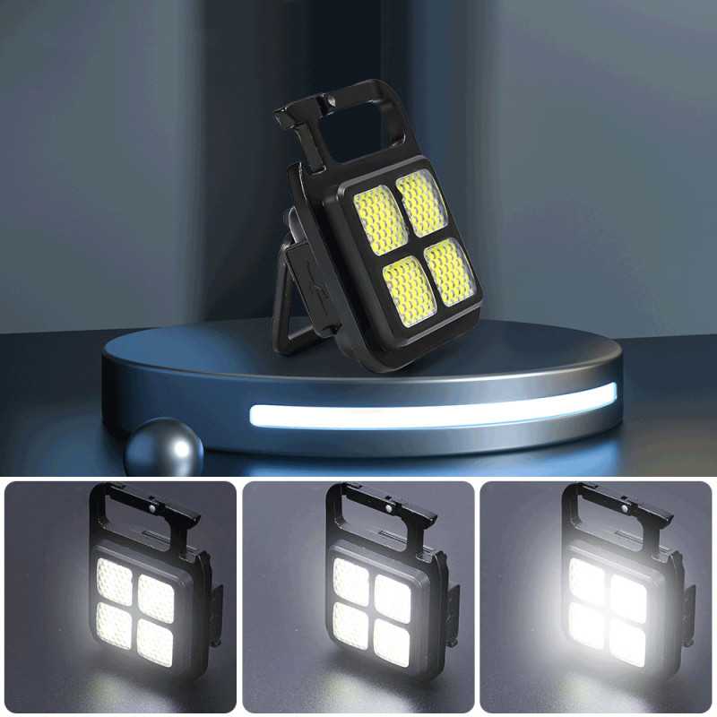 Mini Επαναφορτιζόμενος Φακός LED COB Μπρελόκ 7W 900LM IPX4 BL-60086 Μαύρος