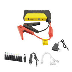 Φορητός Εκκινητής Μπαταρίας Αυτοκινήτου 12V με Φακό-Powerbank-USB TM15 Κίτρινος
