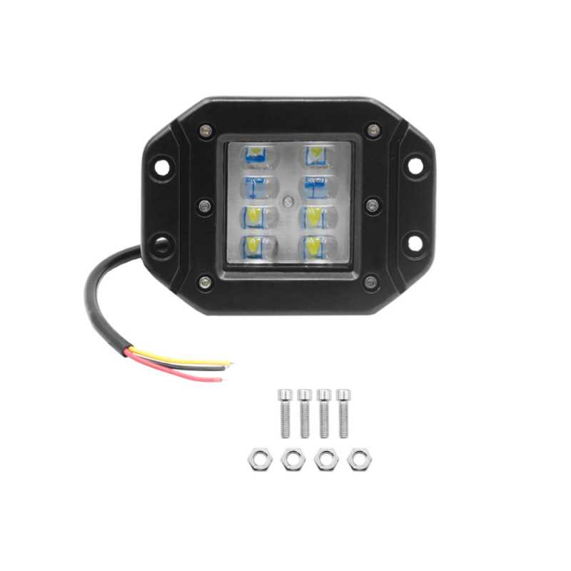 LED Αδιάβροχο Χωνευτό Προβολάκι 12V - 24V με 2 Λειτουργίες 12cm 24W 1920LM 8 SMD IP68 6000K