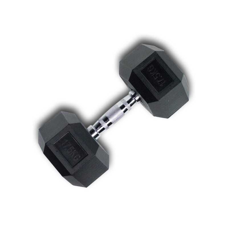 Λαστιχένιο Εξάγωνο Βαράκι 1 x 17.5kg 25566-49 Μαύρο